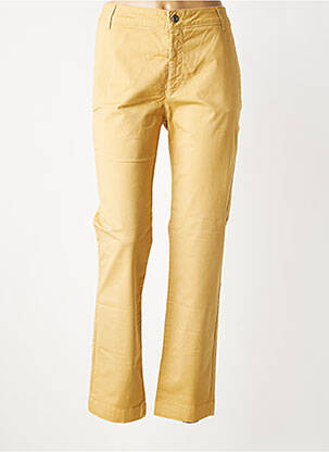Pantalon chino tissage popeline taille normale beige LAUREN VIDAL femme