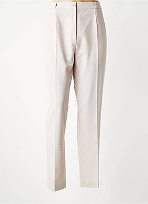Pantalon slim taille haute taille haute beige ELSSA femme
