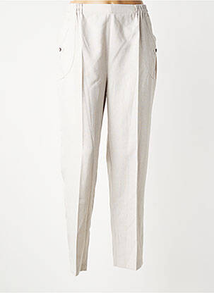 Pantalon droit taille à pinces taille haute gris VISION NIGHT femme