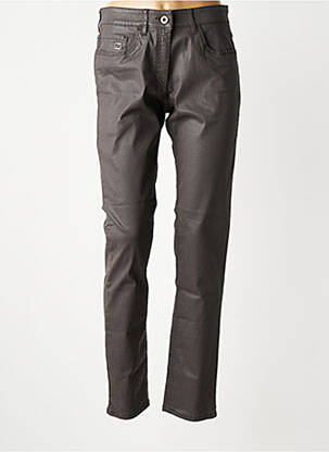 Pantalon slim tissage enduit taille normale gris ZERRES femme