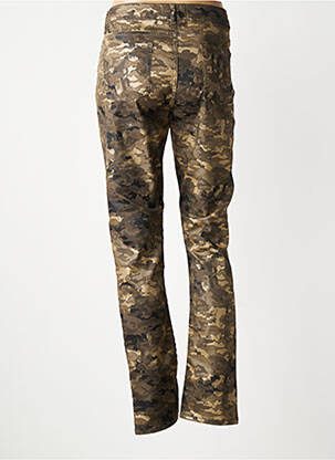 Pantalon slim tissage popeline taille normale vert LAUREN VIDAL femme