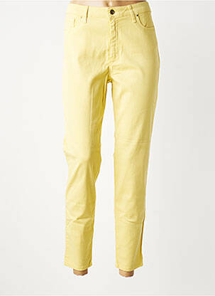Pantalon slim tissage popeline taille normale jaune LCDN femme