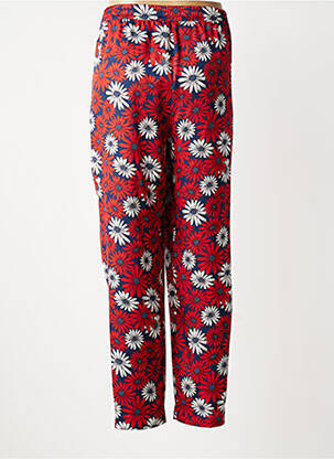 Pantalon droit tissage crêpe rouge LAUREN VIDAL femme