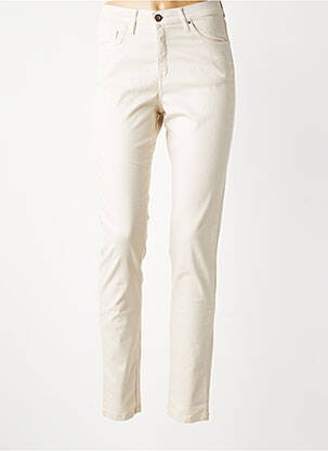 Pantalon slim stretch taille normale beige LDCN femme