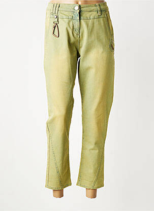 Jeans coupe droite stretch taille normale vert DANIELA DALLAVALLE femme