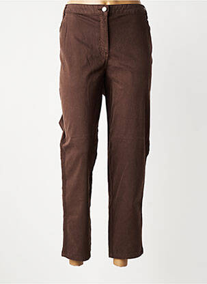 Pantalon droit stretch taille normale marron FUEGO WOMAN femme