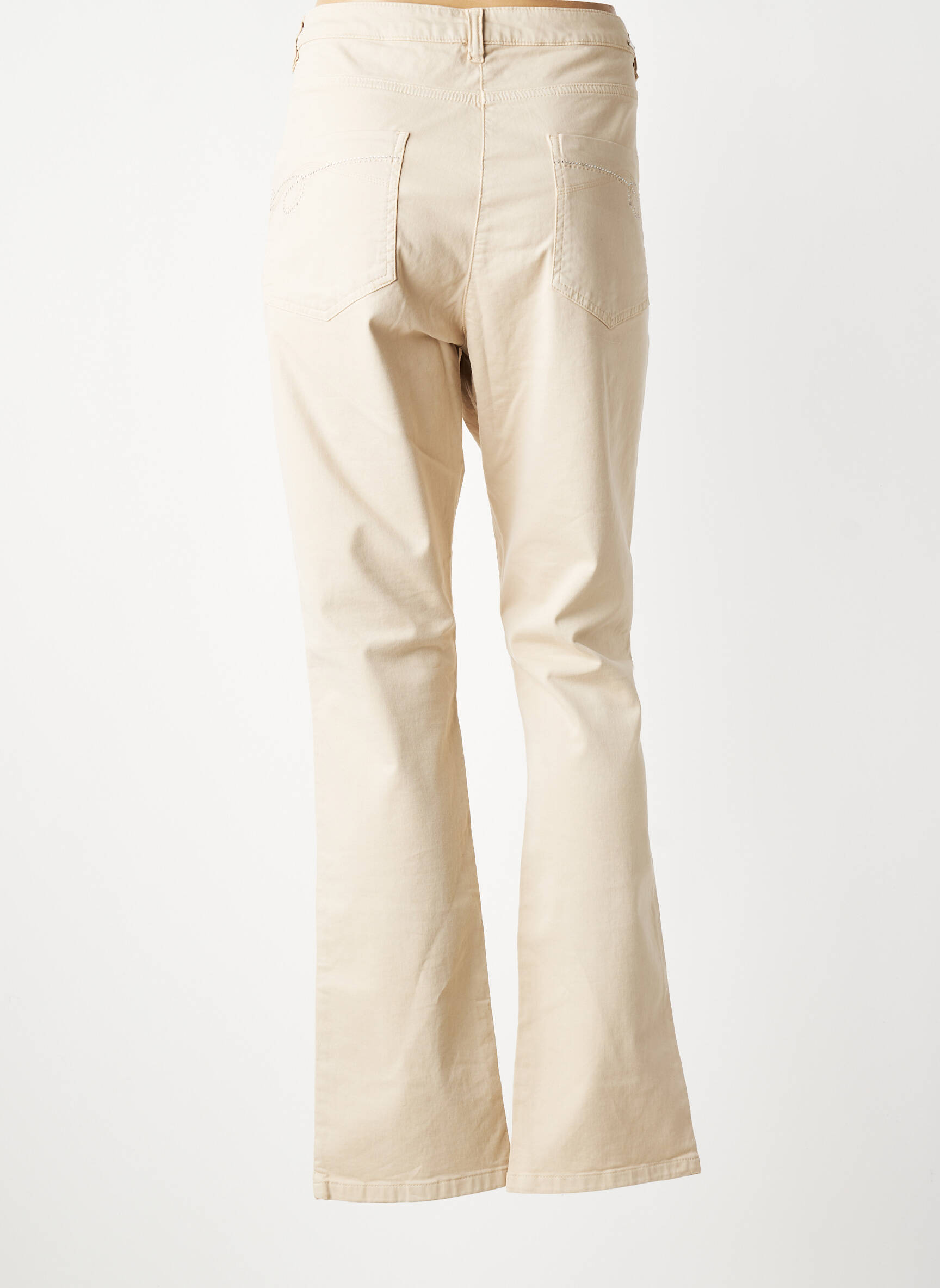 Pantalon droit tissage popeline taille normale beige DIANE LAURY femme