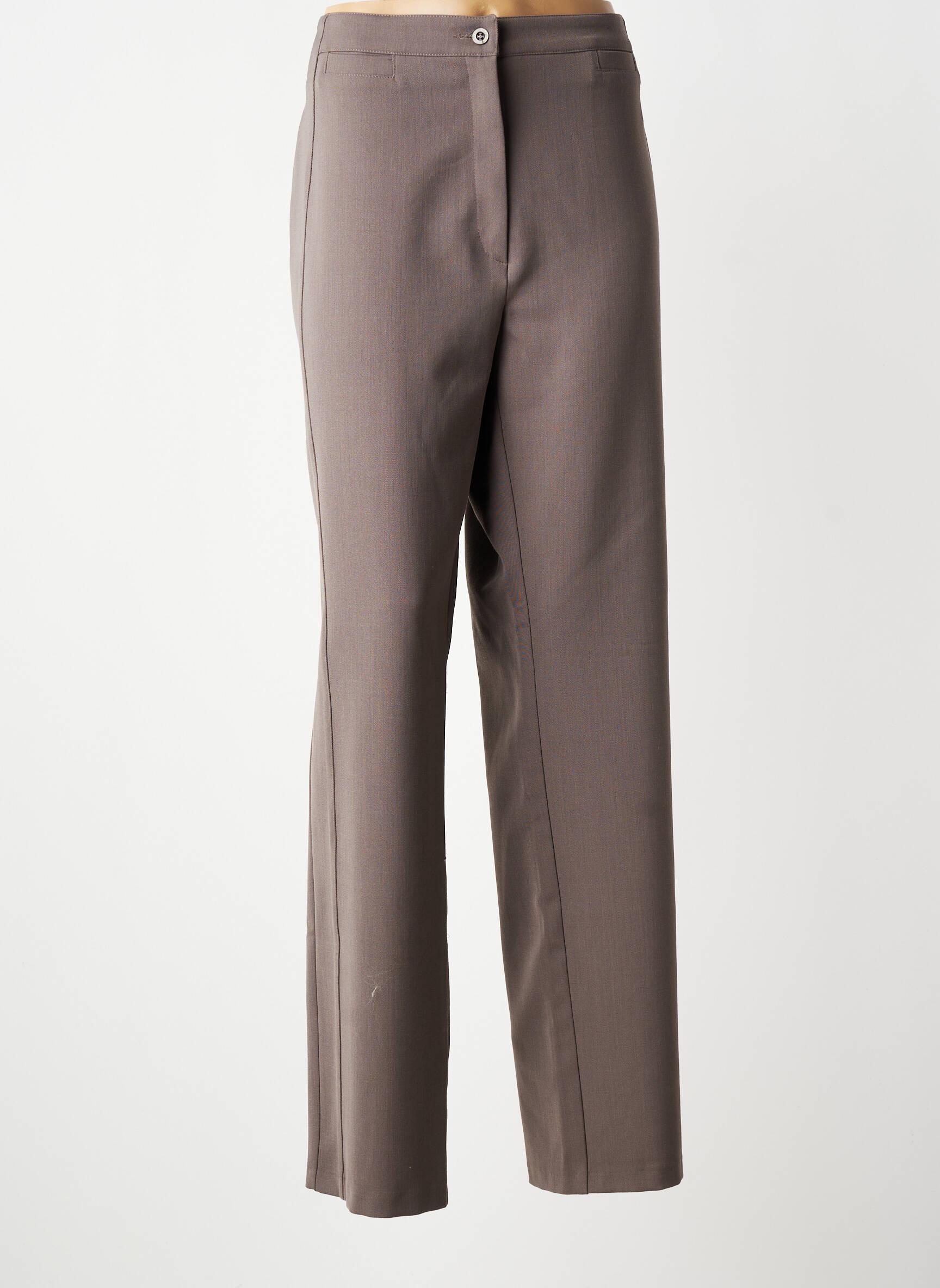 Pantalon droit tissage crêpe taille normale gris QUATTRO femme