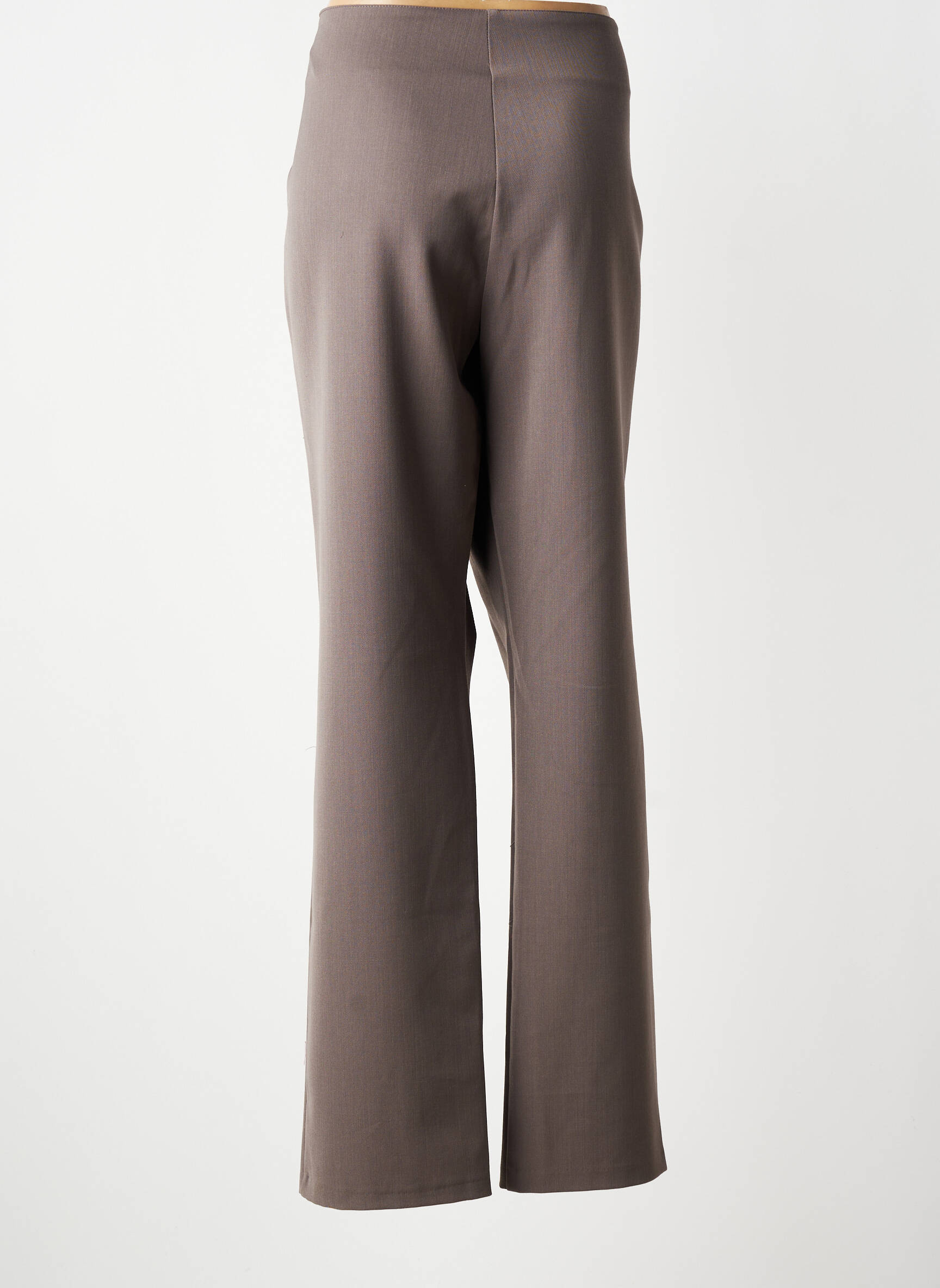 Pantalon droit tissage crêpe taille normale gris QUATTRO femme