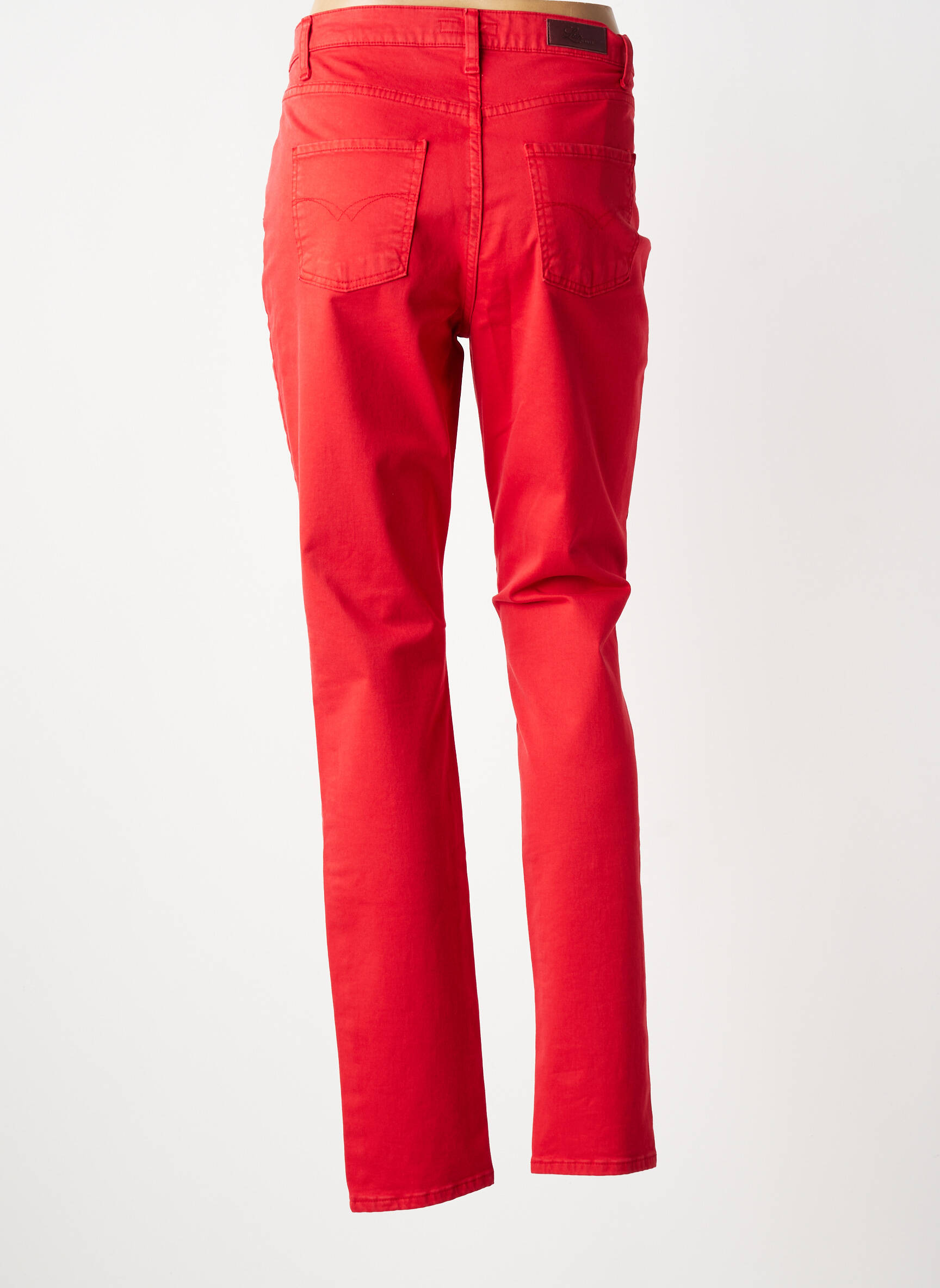 Jeans coupe slim stretch taille normale rouge LCDN femme