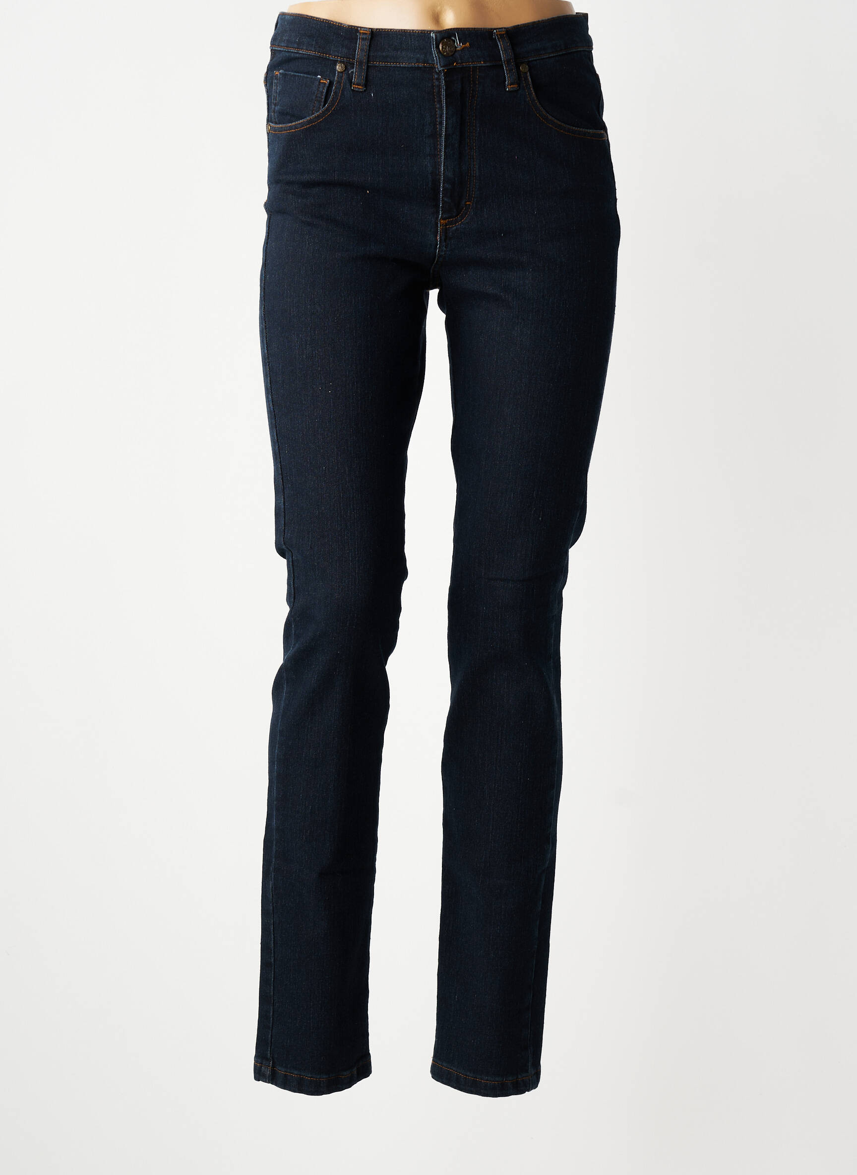 Jeans coupe slim taille haute taille haute bleu LCDN femme