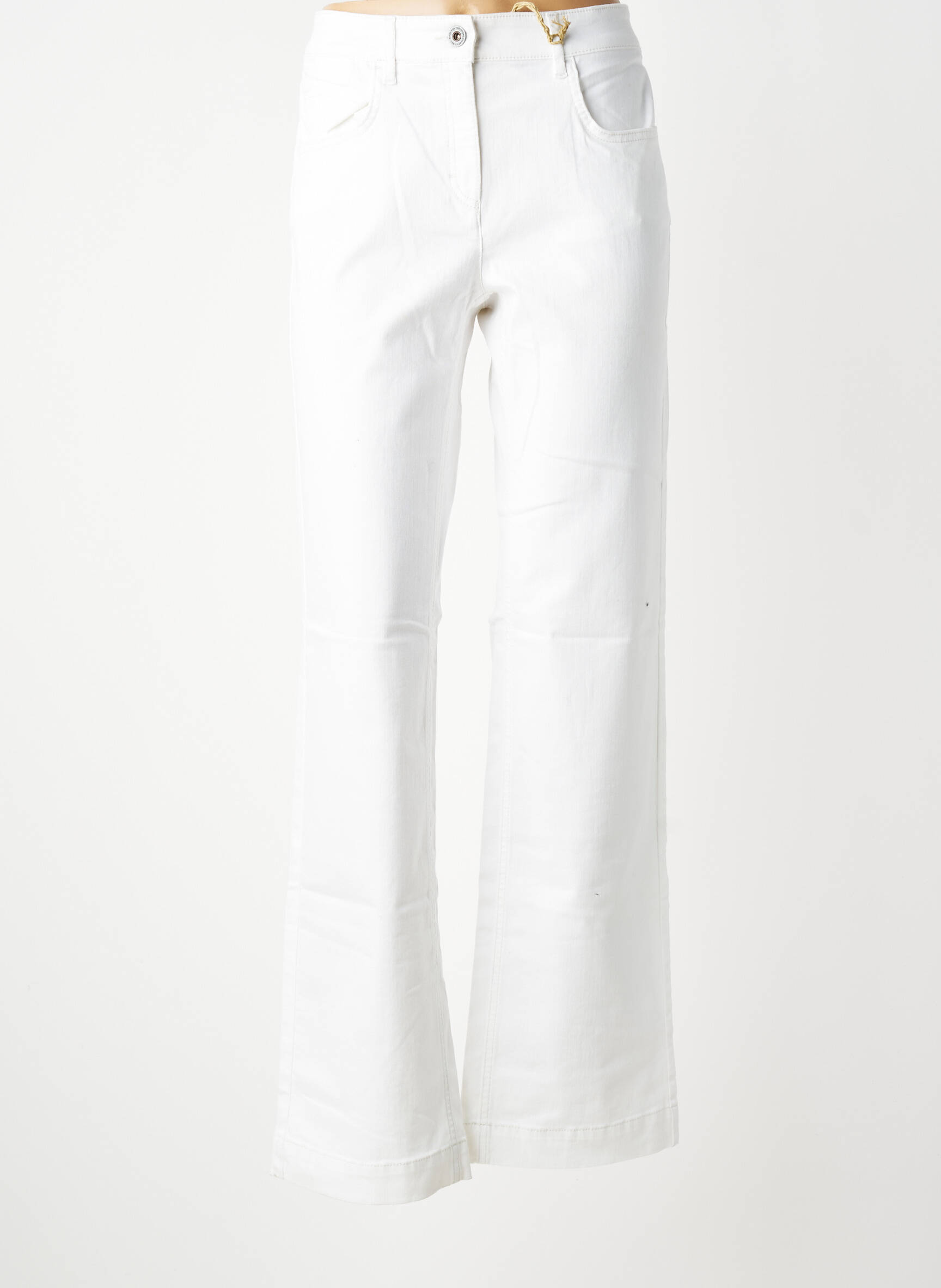 Jeans coupe droite stretch taille normale blanc ZERRES femme
