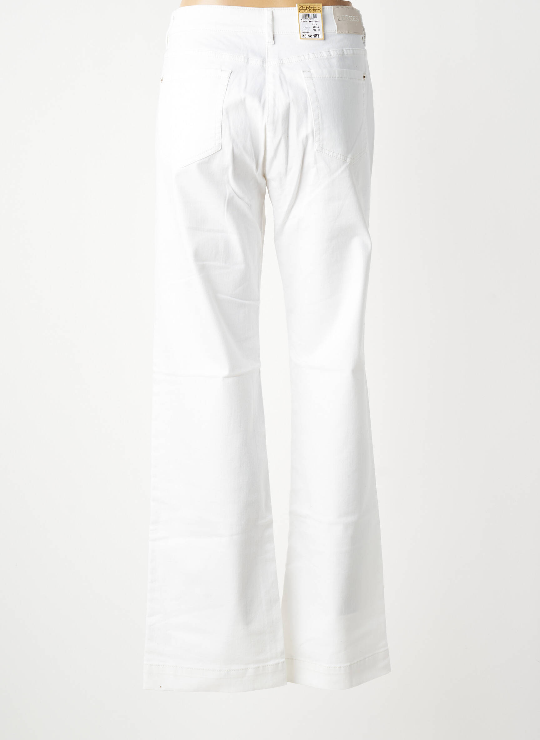 Jeans coupe droite stretch taille normale blanc ZERRES femme