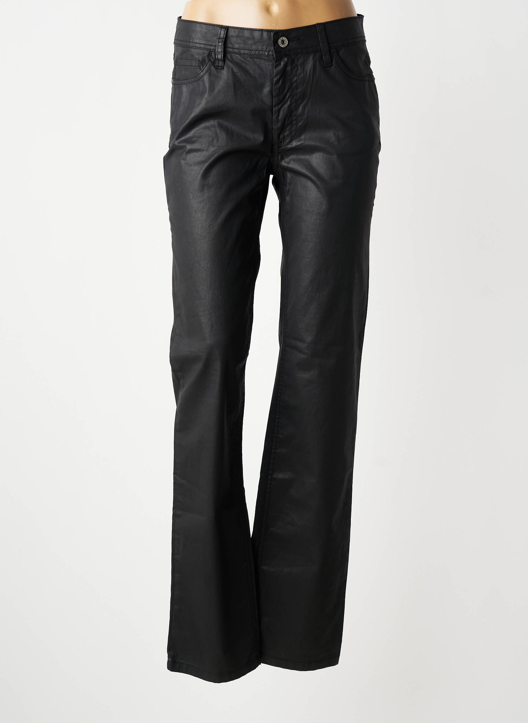 Pantalon droit stretch taille normale noir LAUREN VIDAL femme