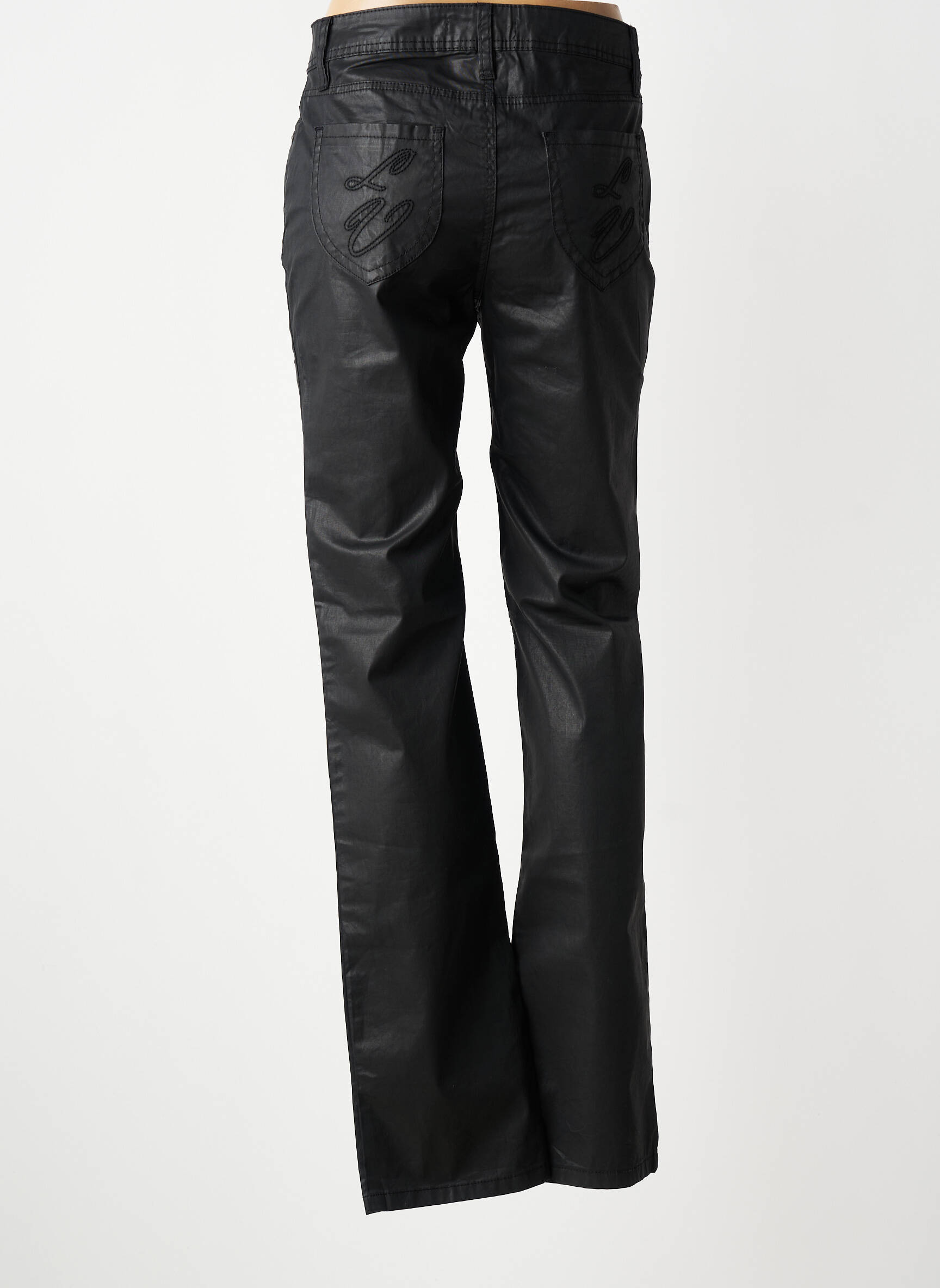 Pantalon droit stretch taille normale noir LAUREN VIDAL femme
