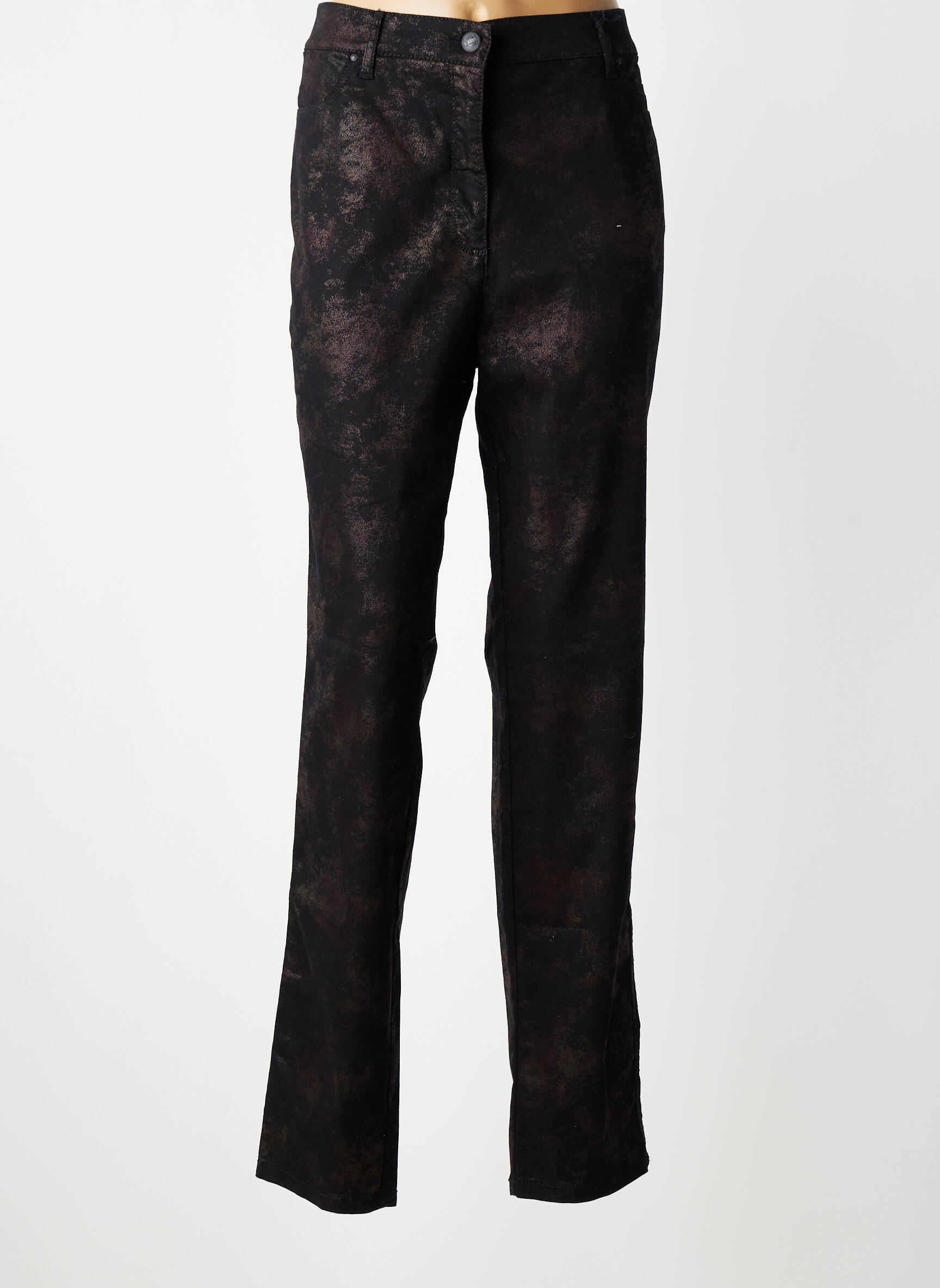 Pantalon slim tissage popeline taille normale noir TONI femme