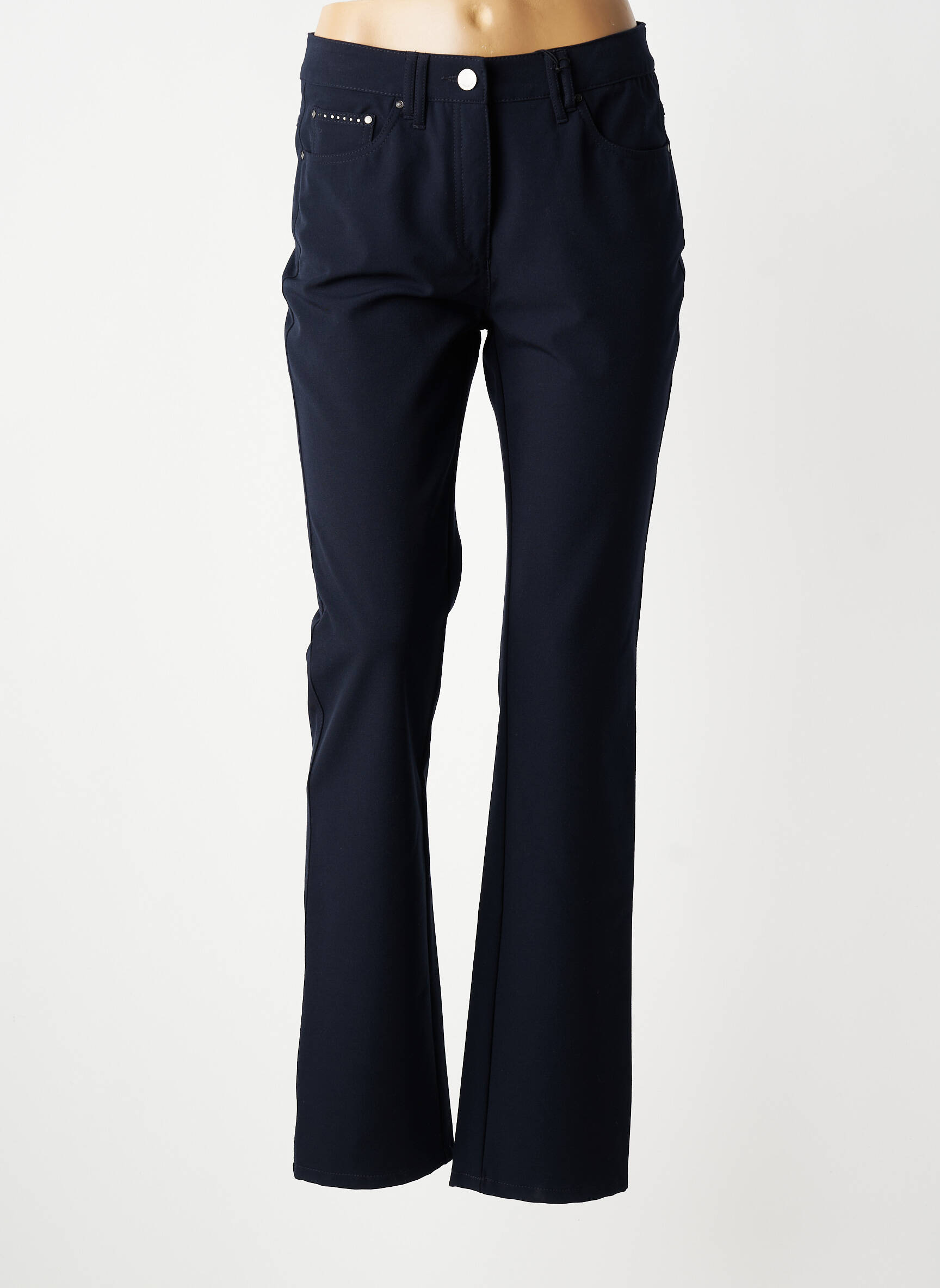 Pantalon slim tissage popeline taille normale noir GERKE MY PANTS femme