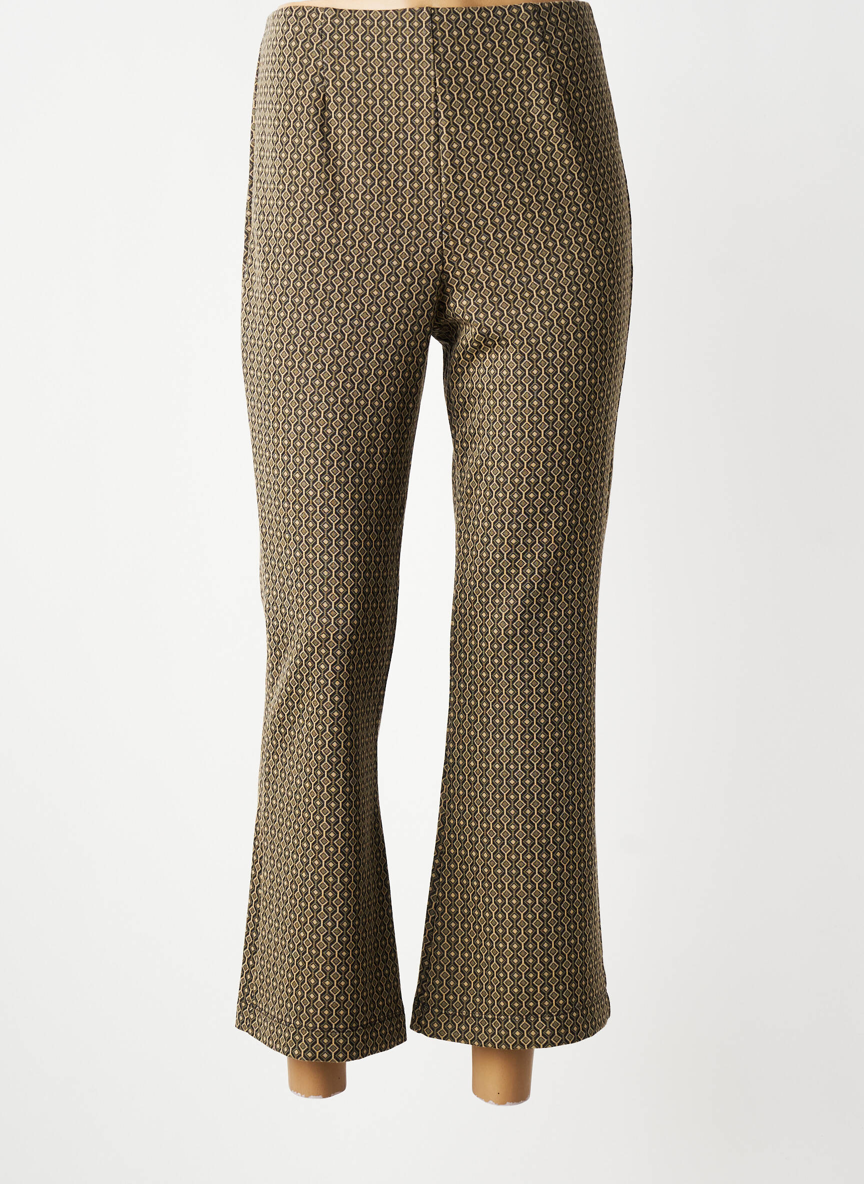 Pantalon 7/8 stretch taille normale vert LAUREN VIDAL femme