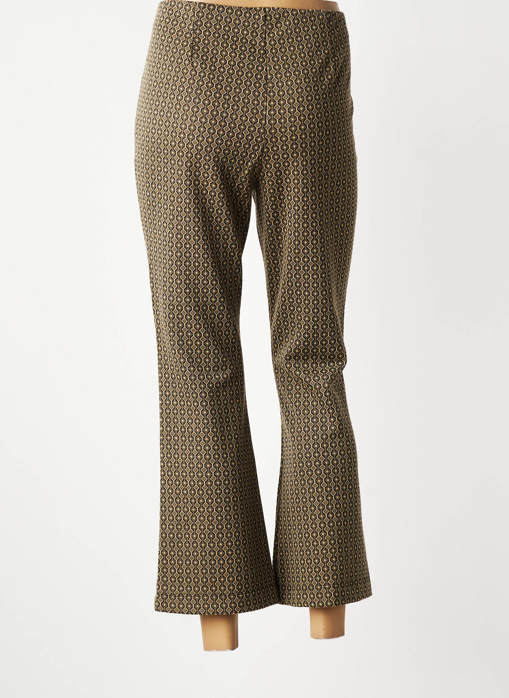 Pantalon 7/8 stretch taille normale vert LAUREN VIDAL femme