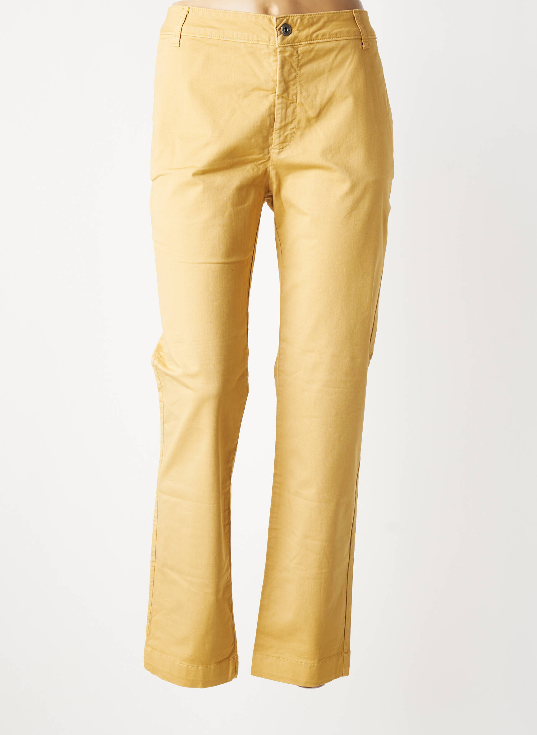 Pantalon chino tissage popeline taille normale beige LAUREN VIDAL femme