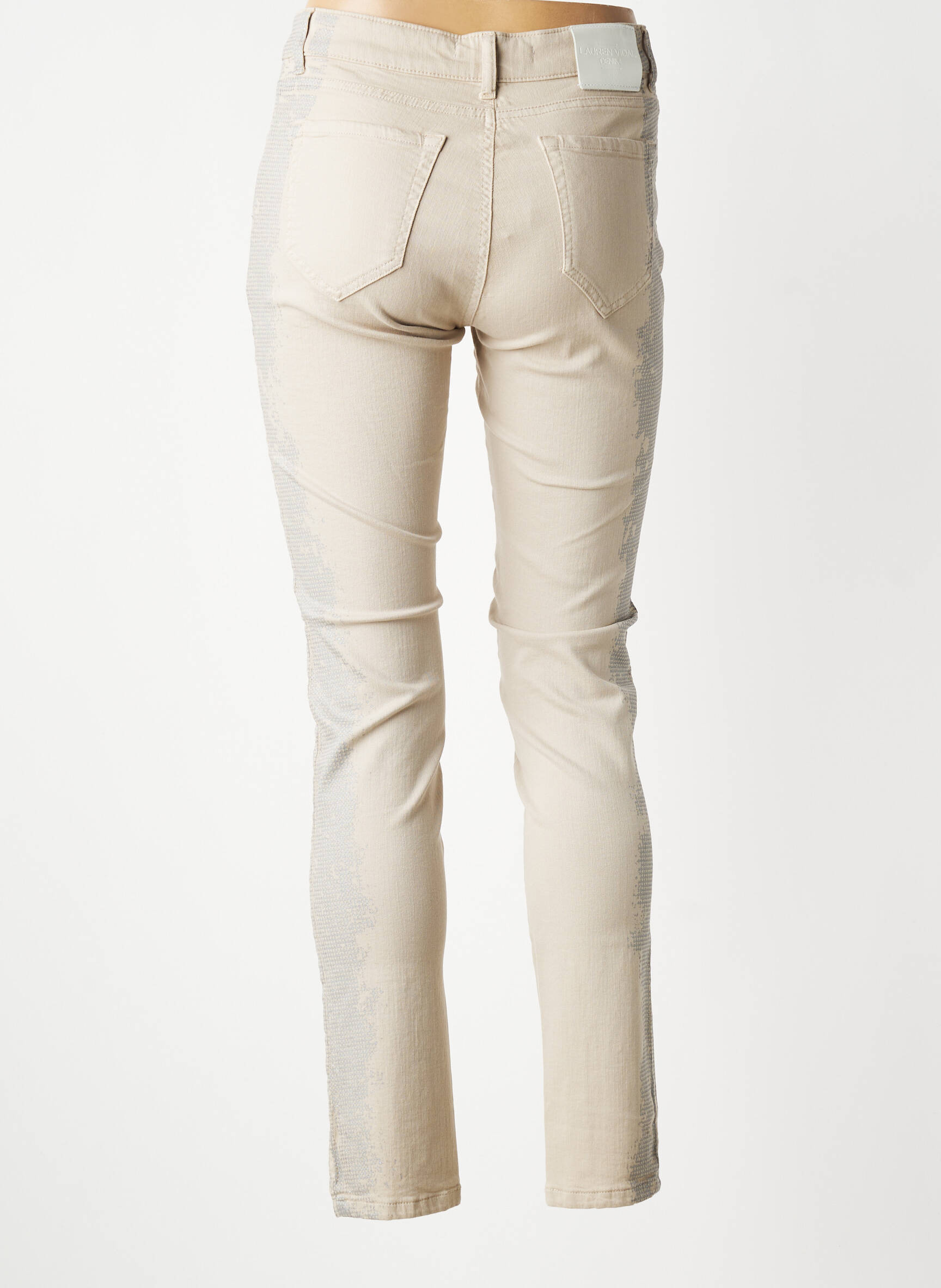 Jeans coupe slim stretch taille normale gris LAUREN VIDAL femme