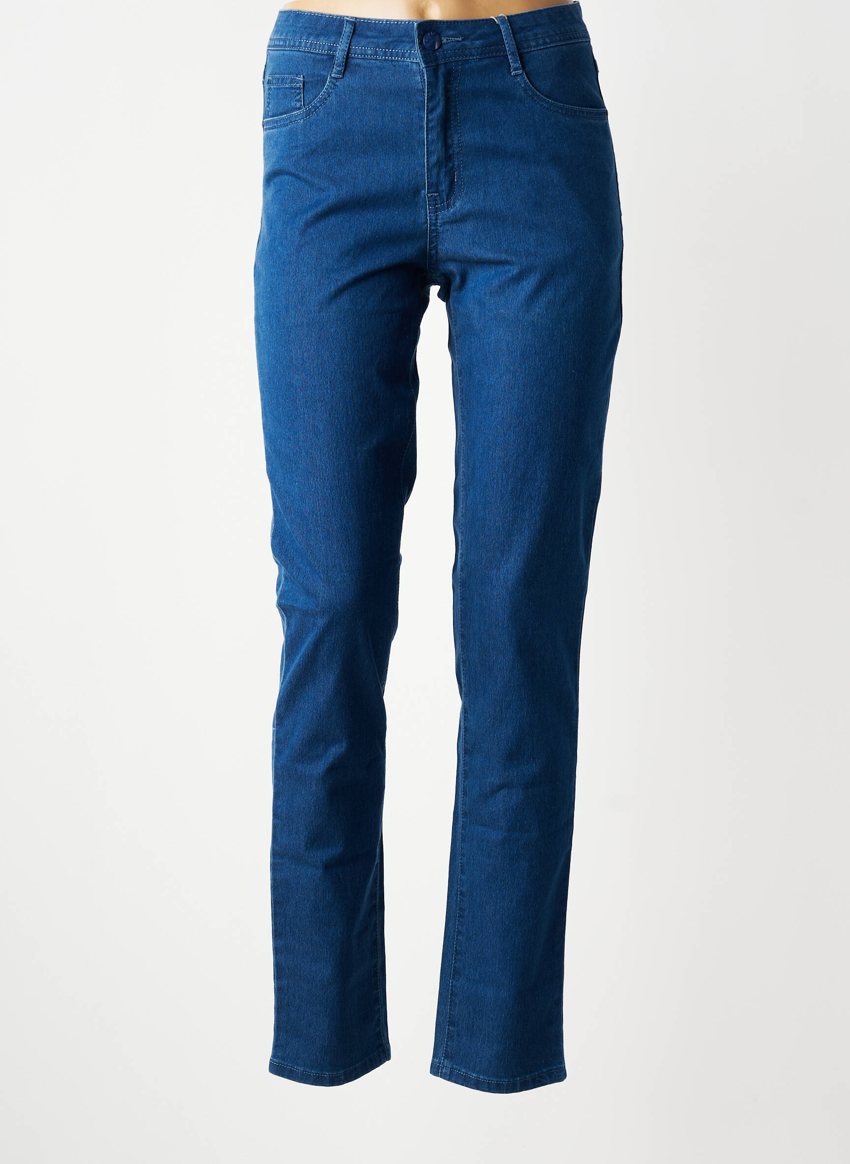 Jeans coupe slim taille haute taille haute bleu YOULINE femme