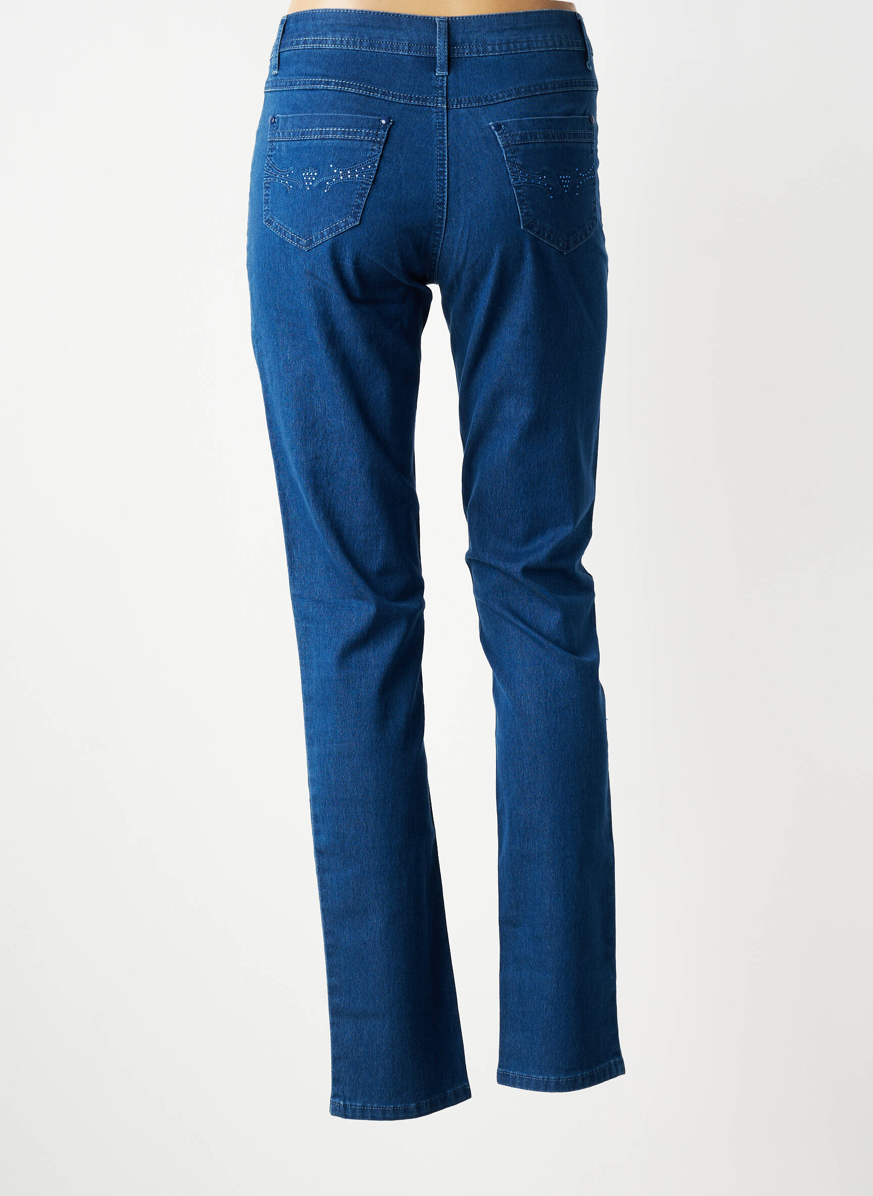 Jeans coupe slim taille haute taille haute bleu YOULINE femme