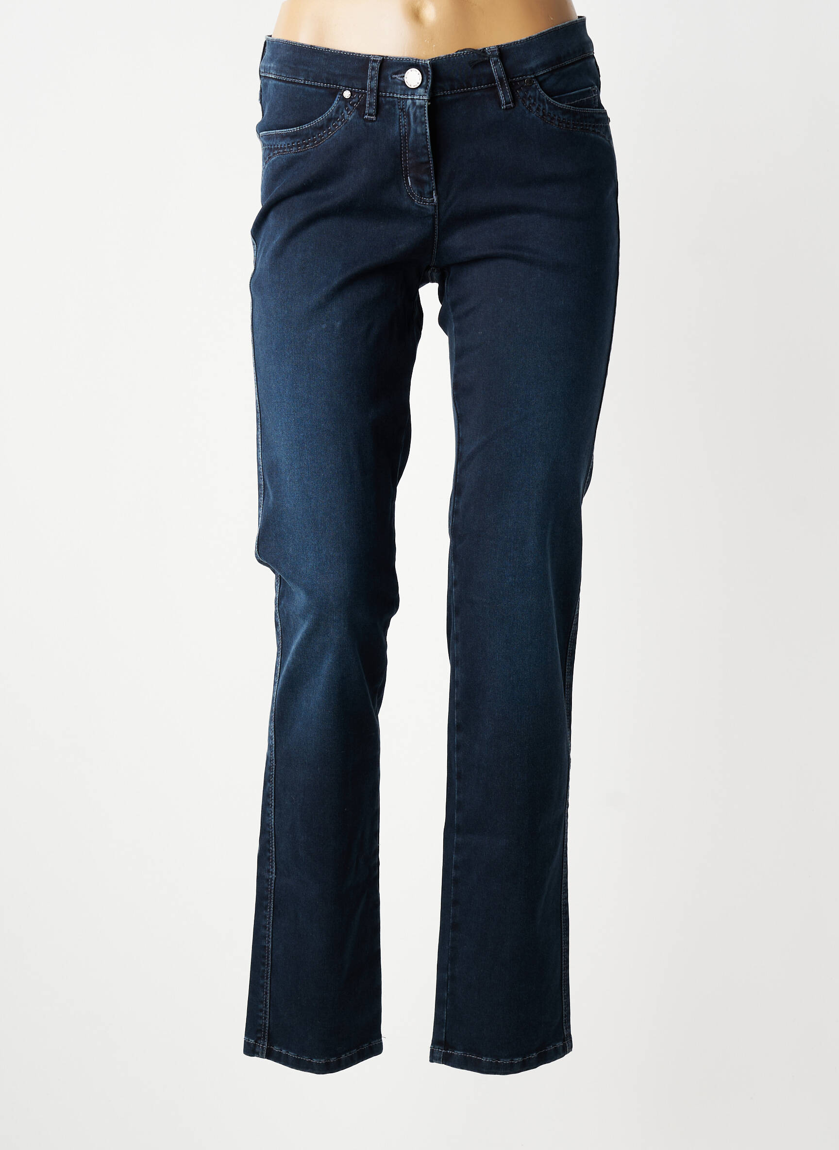 Jeans coupe slim stretch taille normale bleu TONI femme