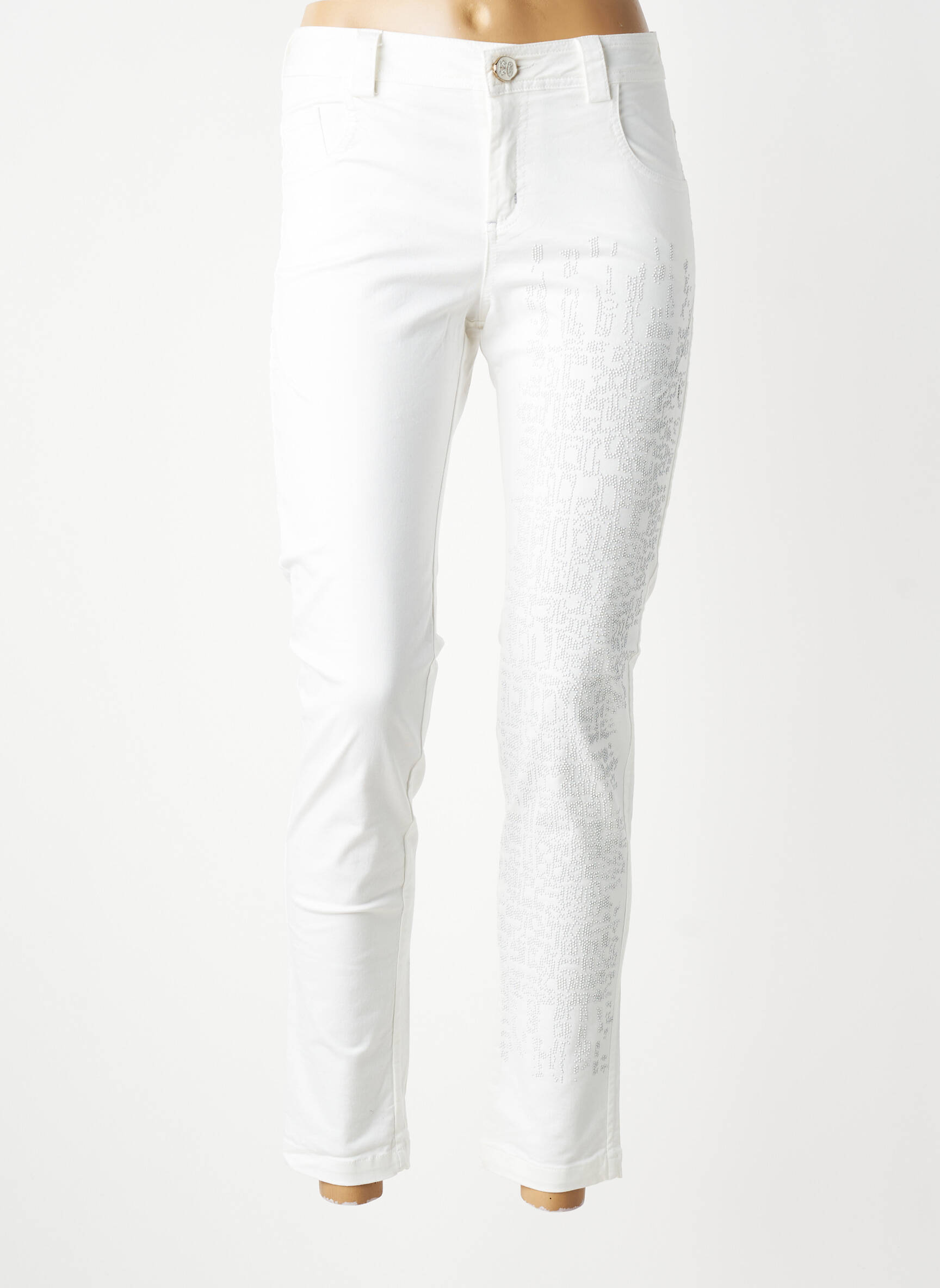 Jeans coupe slim stretch taille normale blanc ELISA CAVALETTI femme