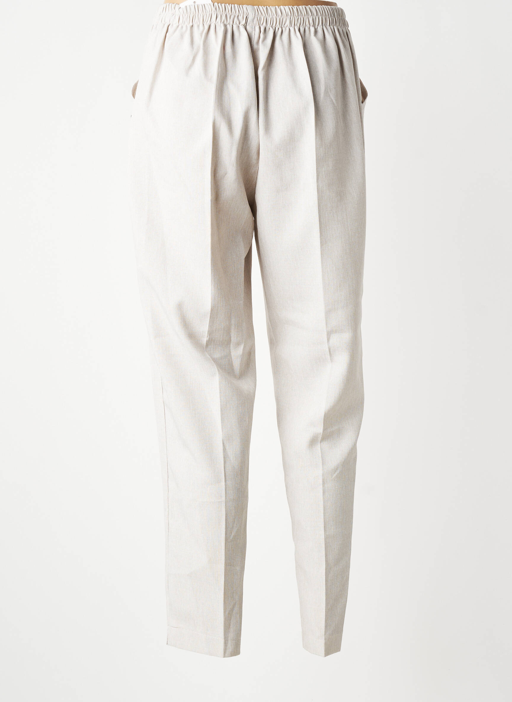 Pantalon droit taille à pinces taille haute gris VISION NIGHT femme