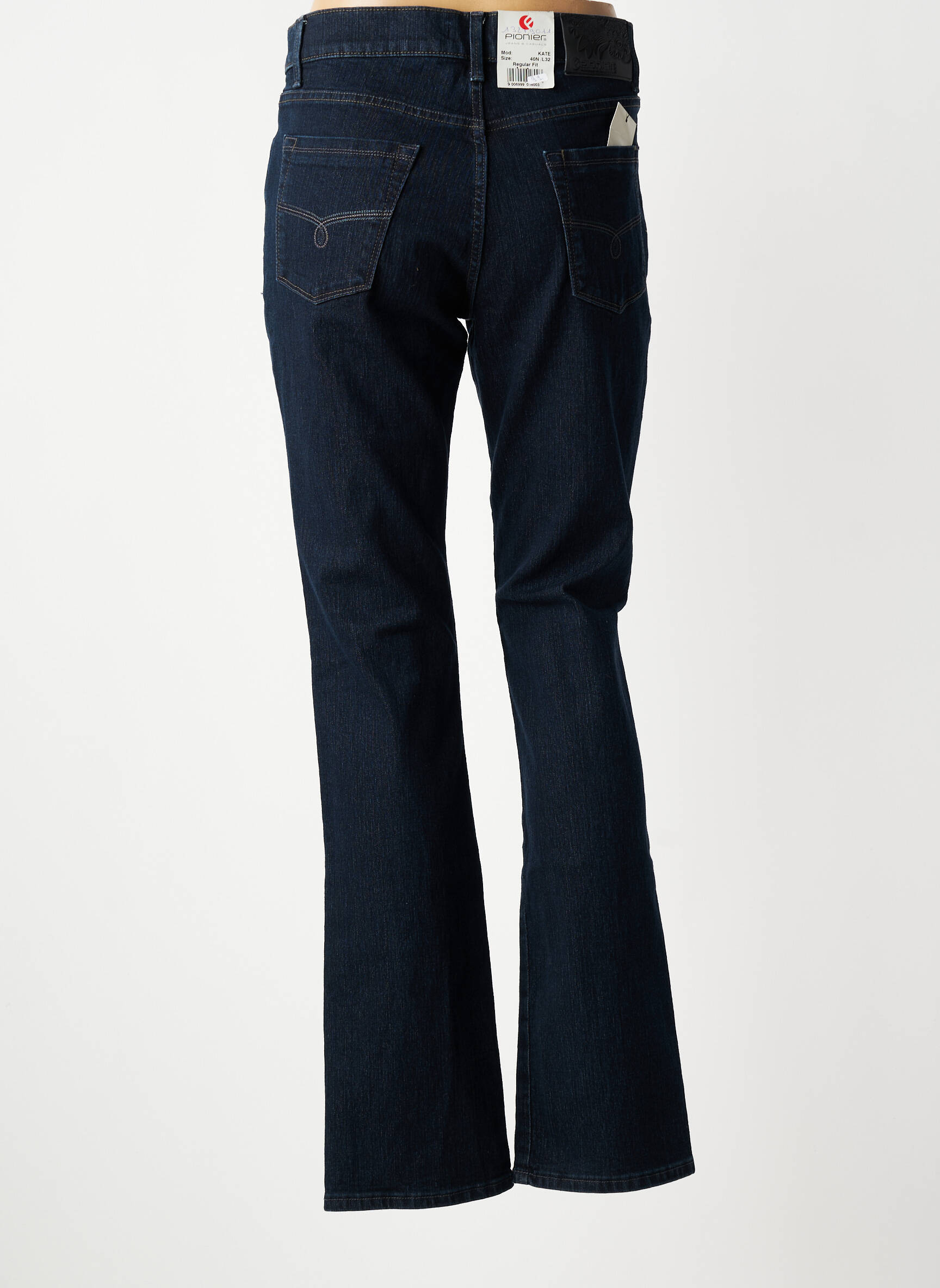 Jeans coupe droite stretch taille normale bleu PIONIER femme