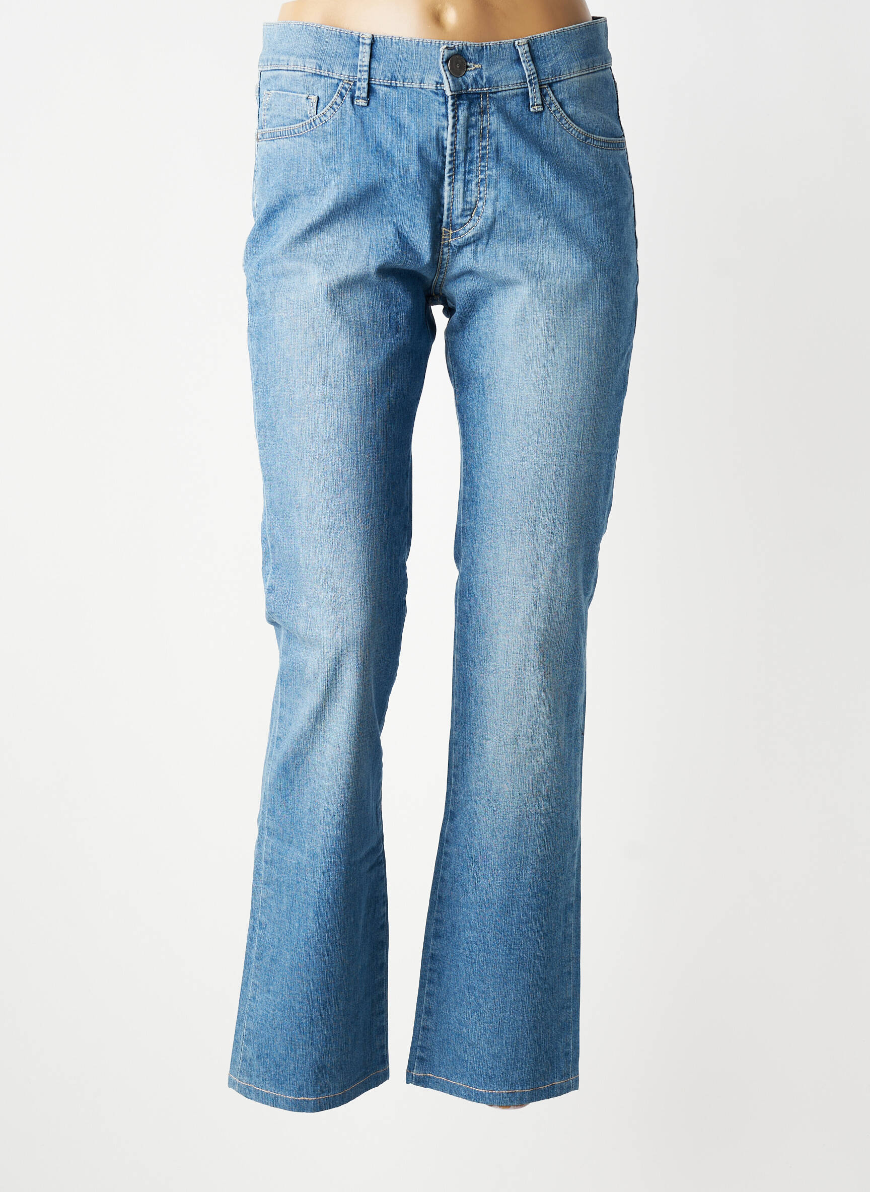 Jeans coupe droite stretch taille normale bleu PIONIER femme