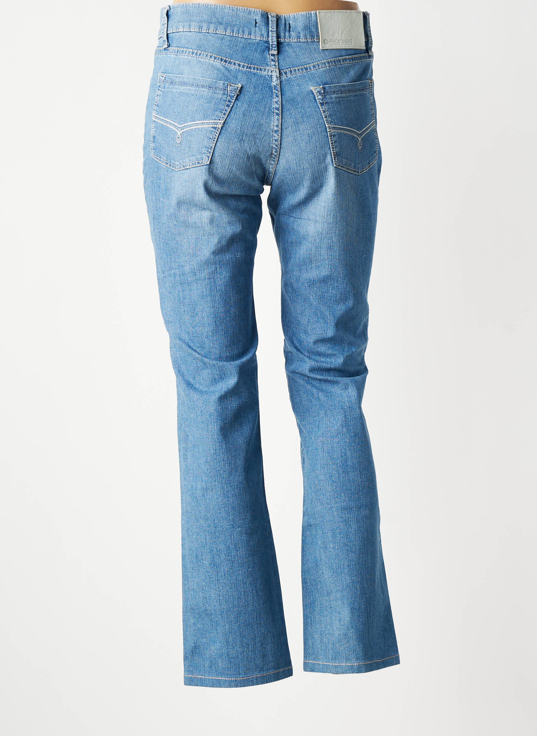 Jeans coupe droite stretch taille normale bleu PIONIER femme