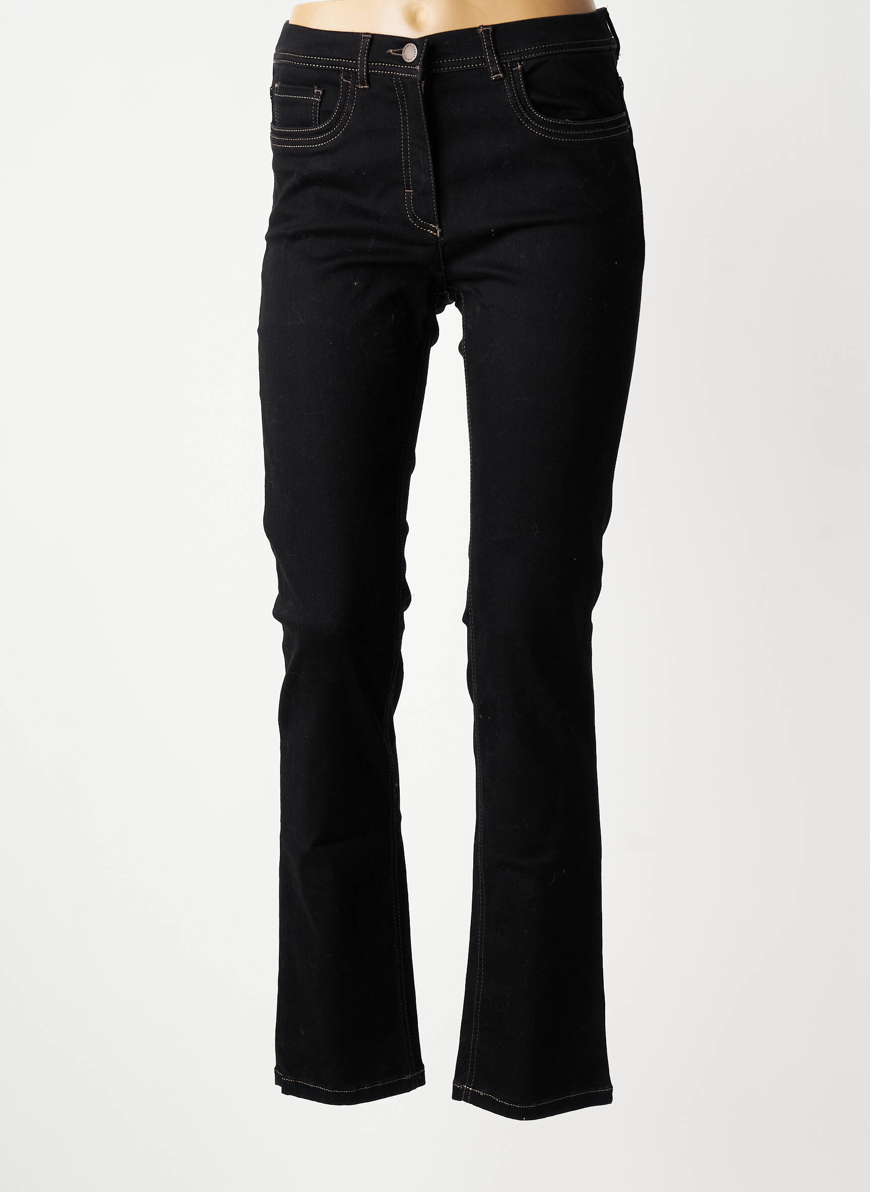 Jeans coupe slim taille haute taille haute noir ZERRES femme