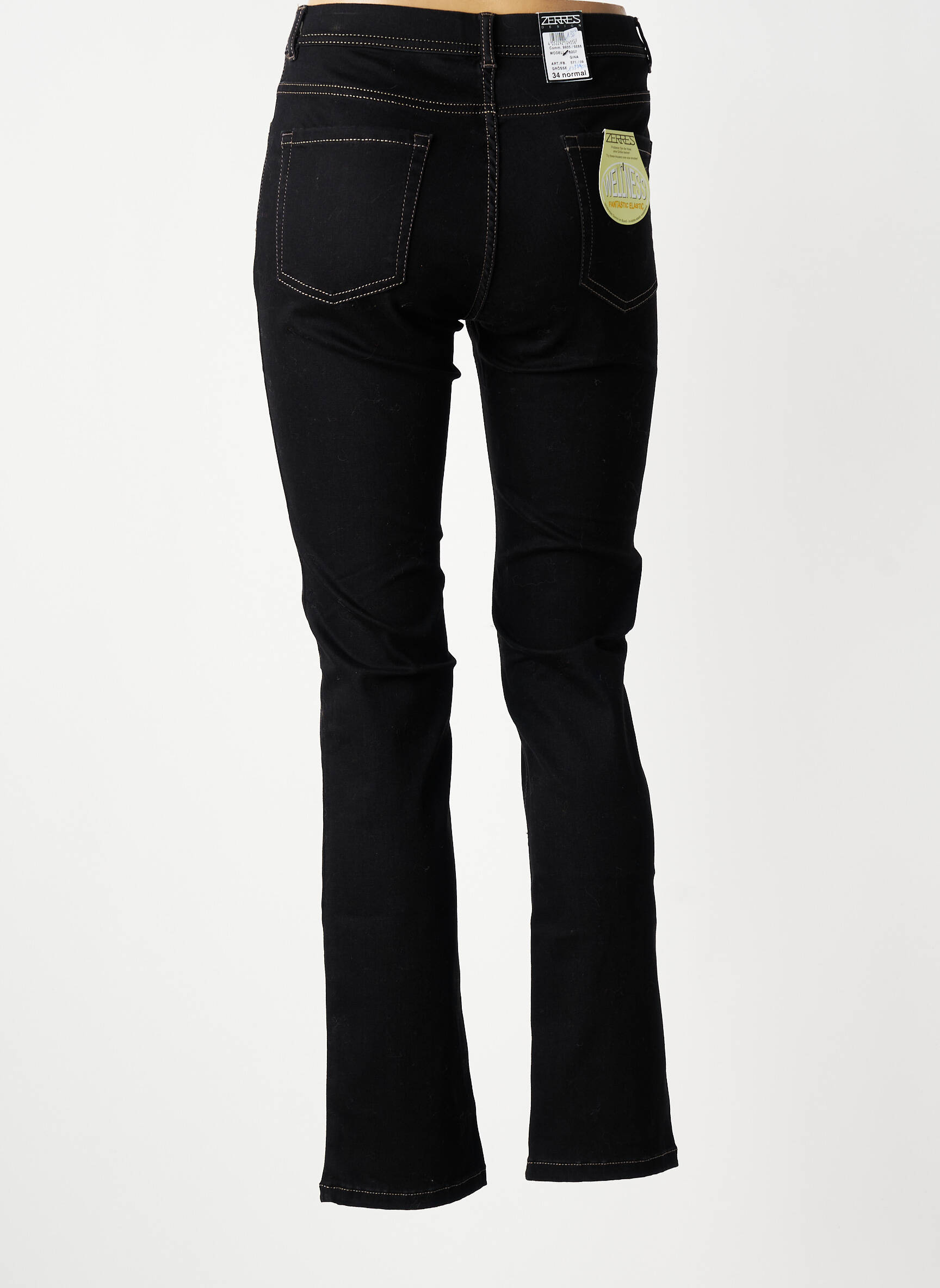 Jeans coupe slim taille haute taille haute noir ZERRES femme