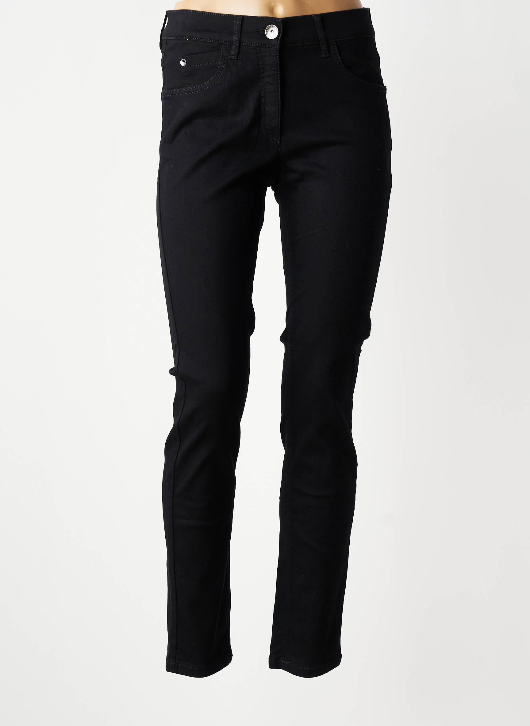 Jeans coupe slim tissage brut taille normale noir ZERRES femme
