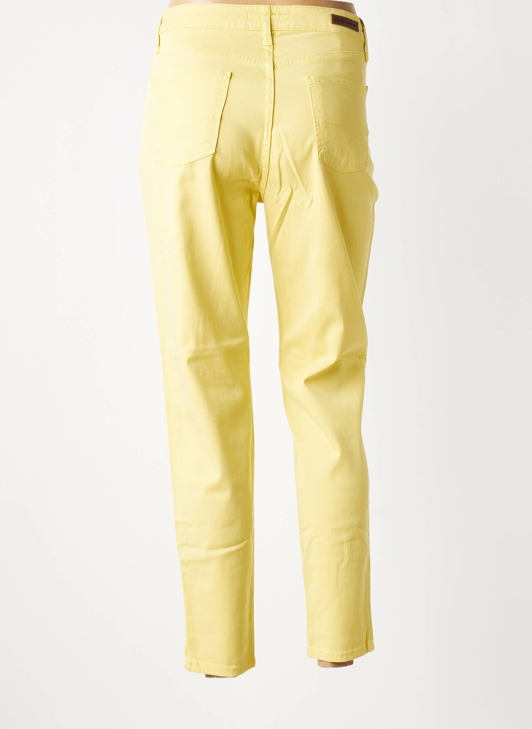 Pantalon slim tissage popeline taille normale jaune LCDN femme