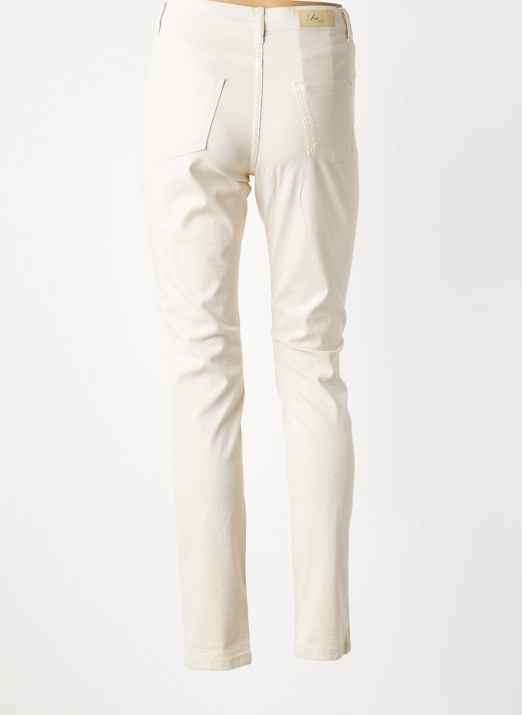 Pantalon slim stretch taille normale beige LDCN femme