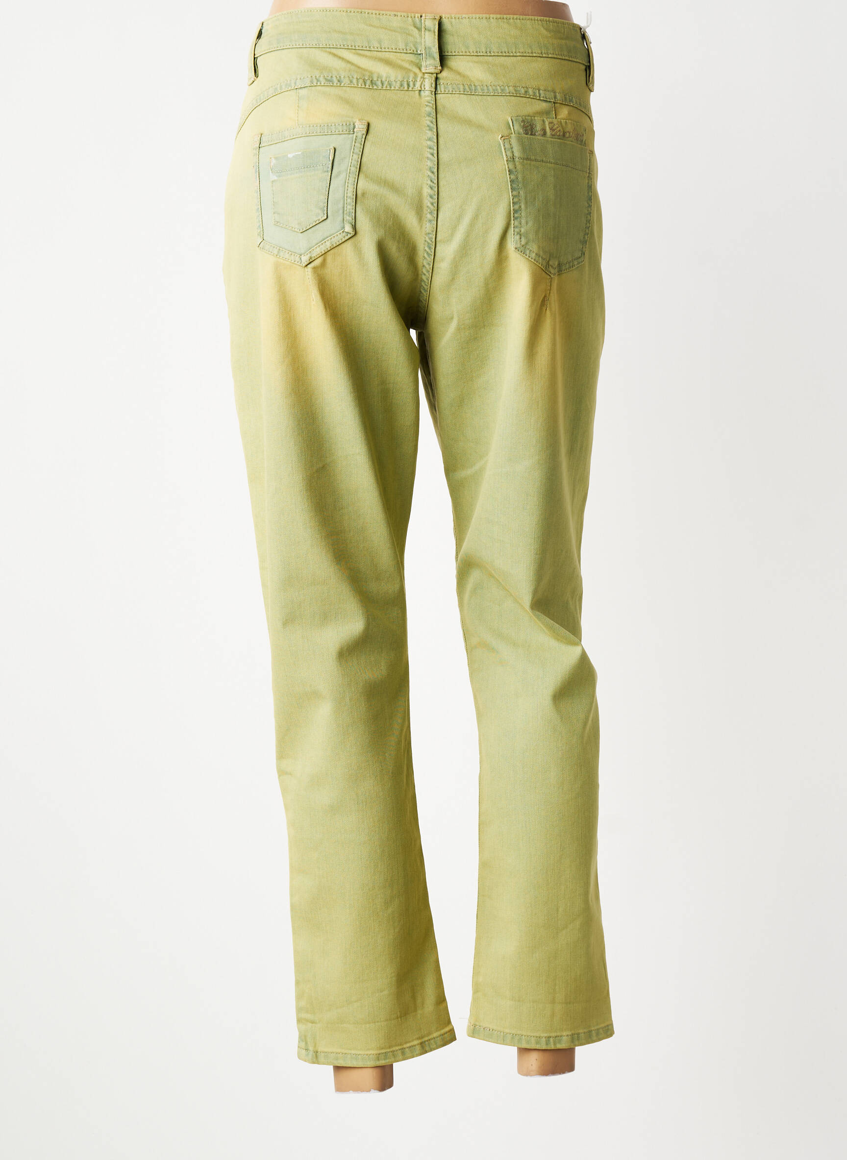 Jeans coupe droite stretch taille normale vert DANIELA DALLAVALLE femme