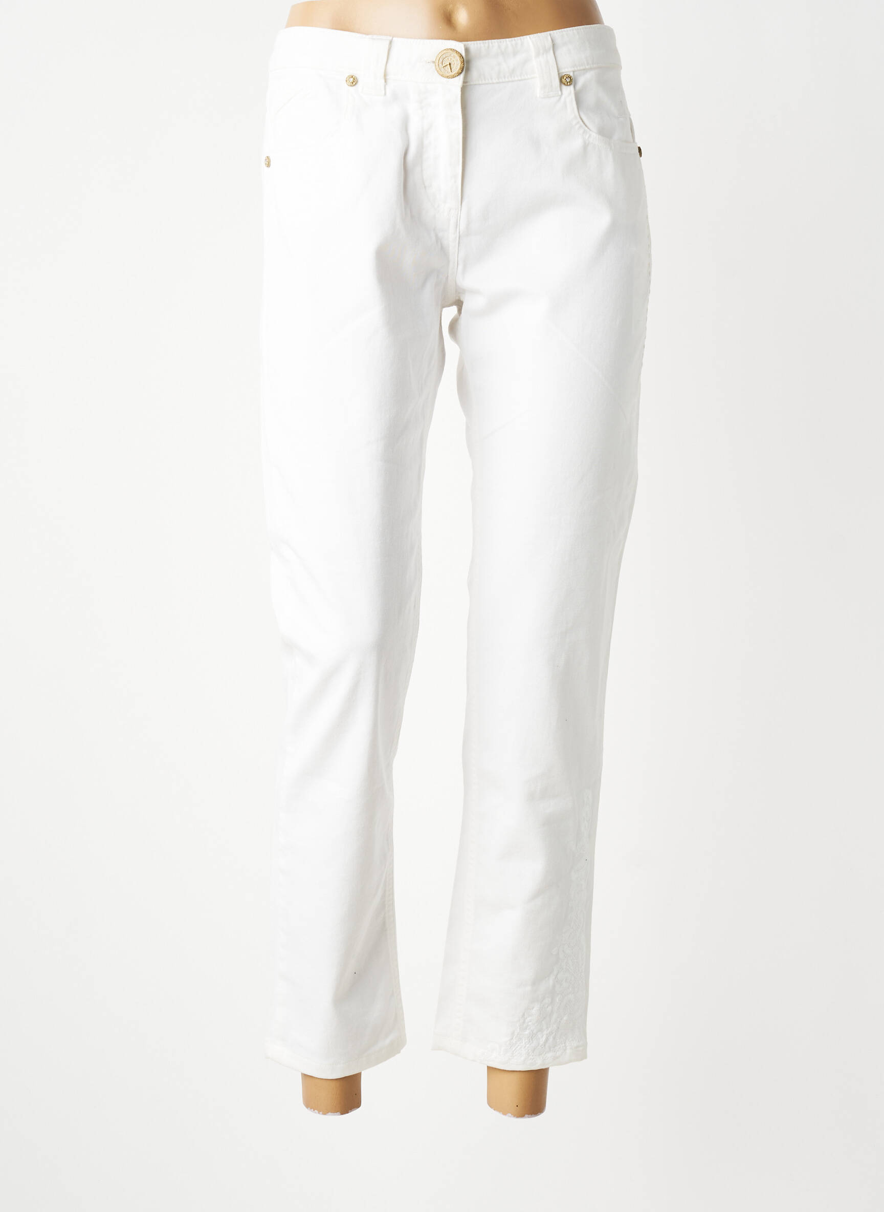 Jeans coupe slim taille normale taille normale blanc ELISA CAVALETTI femme