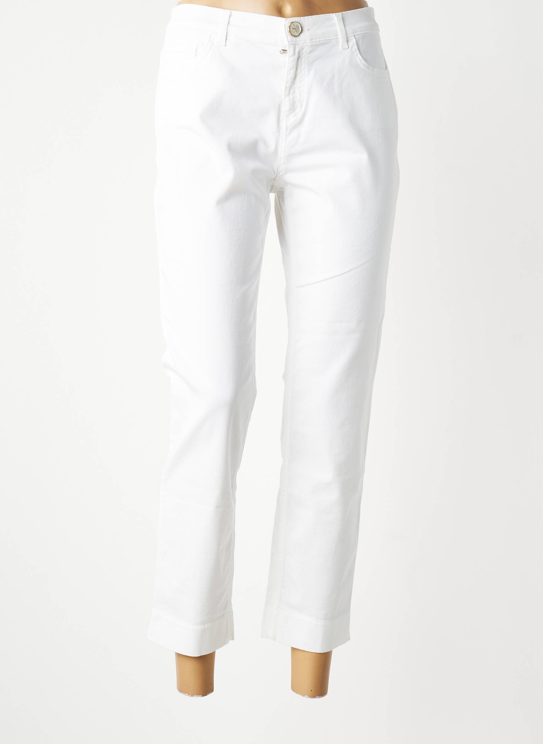 Jeans coupe slim stretch taille normale blanc ELISA CAVALETTI femme