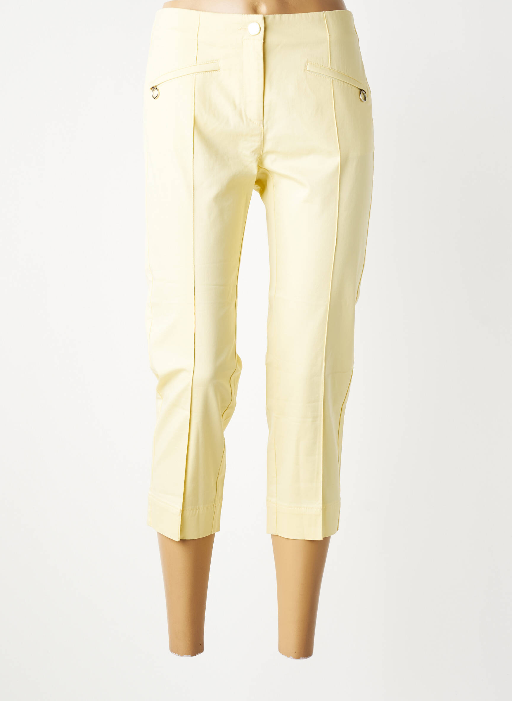 Pantacourt stretch taille normale jaune ZERRES femme