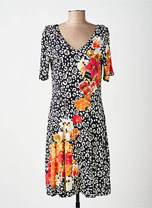 Robe mi-longue manches courtes manches courtes noir FUEGO WOMAN femme