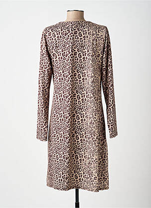 Robe mi-longue manches longues manches longues marron ESCORPION femme