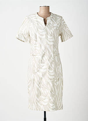 Robe mi-longue manches courtes manches courtes gris DIANE LAURY femme