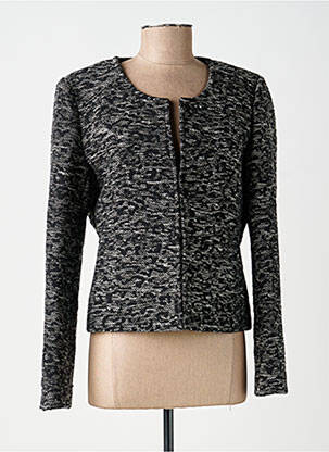 Veste chic col rond noir SMASHED LEMON femme
