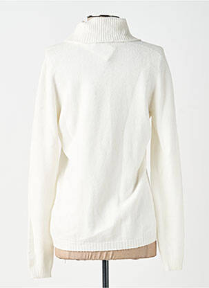 Pull col roulé stretch manches longues blanc ANNA & GABRI femme