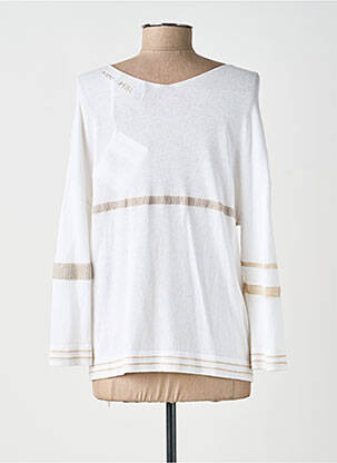 Pull col v manches longues blanc ELISA CAVALETTI femme