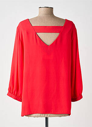 Blouse col rond manches 3/4 rouge ANDAMIO femme