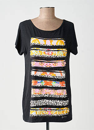T-shirt sérigraphie avec strass manches courtes noir ANANKE femme
